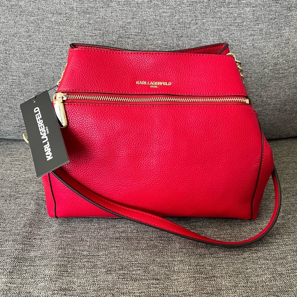 Karl Lagerfeld Red Leather Purse NWT - Picture 1 of 4